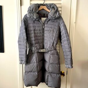 Moncler Grey puffer jacket with belt. Size 1